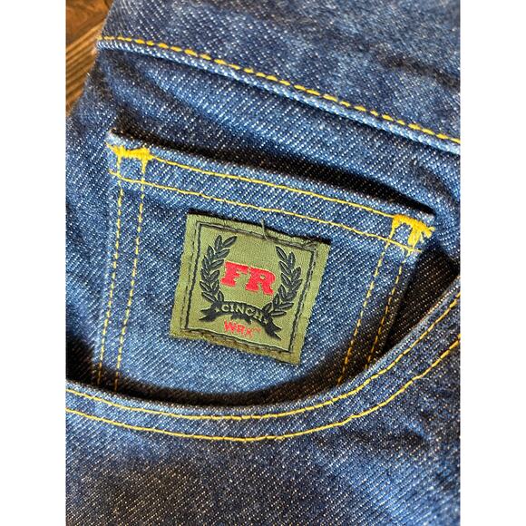 Cinch Men's Bootcut FR Work Jeans - Dark Blue - Picture 9 of 12